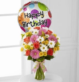 Birthday Cheer Bouquet with Balloon 