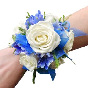Delphinium and Rose Wristlet Corsage