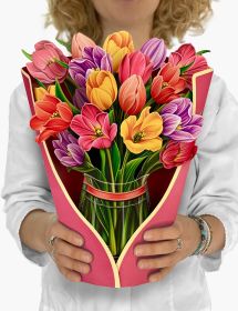 Festive Tulips 3D Pop-Up Card