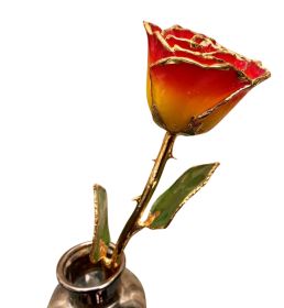 Gold Dipped Yellow Red Rose