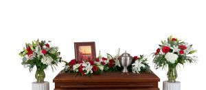 3 Piece Red and White Cremation Package