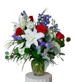 Patriotic Funeral Vase