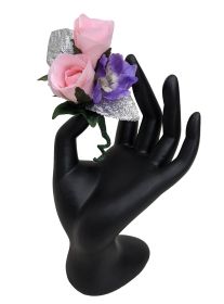 Pink and Purple Silk Boutonniere