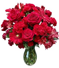 Red Blooms Vase