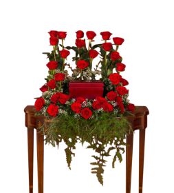 Red Rose Urn Surround