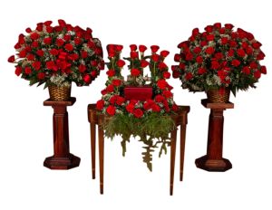 Rose Urn 3 Piece Flower Package