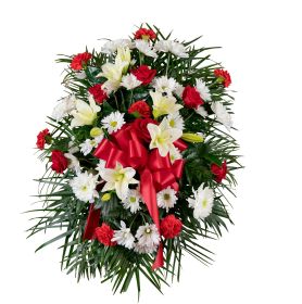 Red and White Standing Spray