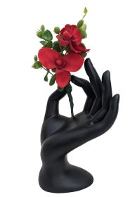 Silk Red Orchid Boutonniere