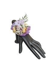 Peony Party Purple Silk Wristlet Corsage