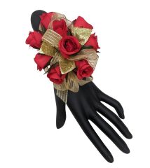 Holiday Silk Red Rose Wristlet Corsage