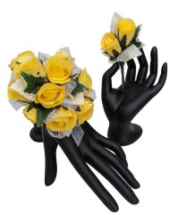 Yellow Silk Rose Prom Combo