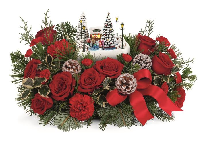 2024 Teleflora Thomas Kinkade Oh What Fun Christmas Bouquet Premium