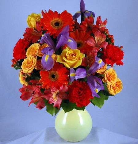 Bright Flower Wrapped Bouquet