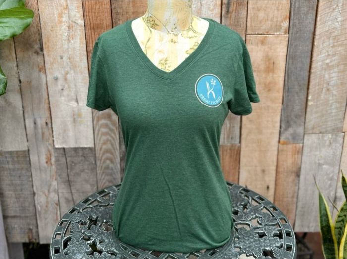 Kremp Florist Green V-Neck T-Shirt