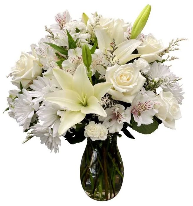 White Blooms Vase - Premium